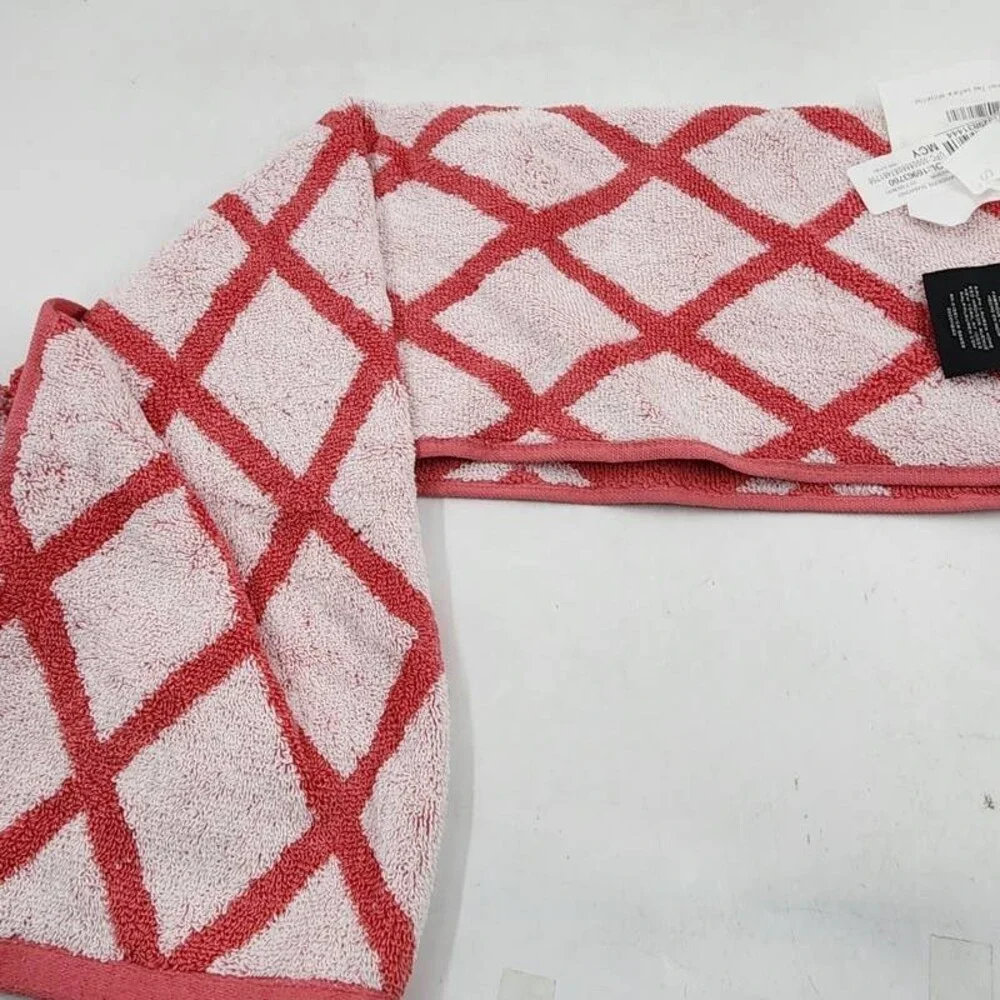 Lauren Ralph Lauren Sanders Diamond Cotton Hand Towel Unisex 16 x 30 True Rose